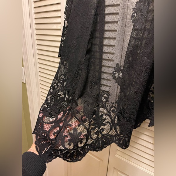 Medium Sheer Lace Black Cardigan - Picture 3 of 8